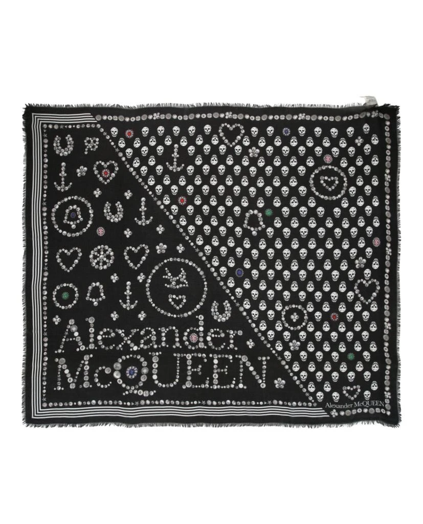 商品Alexander McQueen|Skull Logo Motif Scarf,价格¥1141,第1张图片