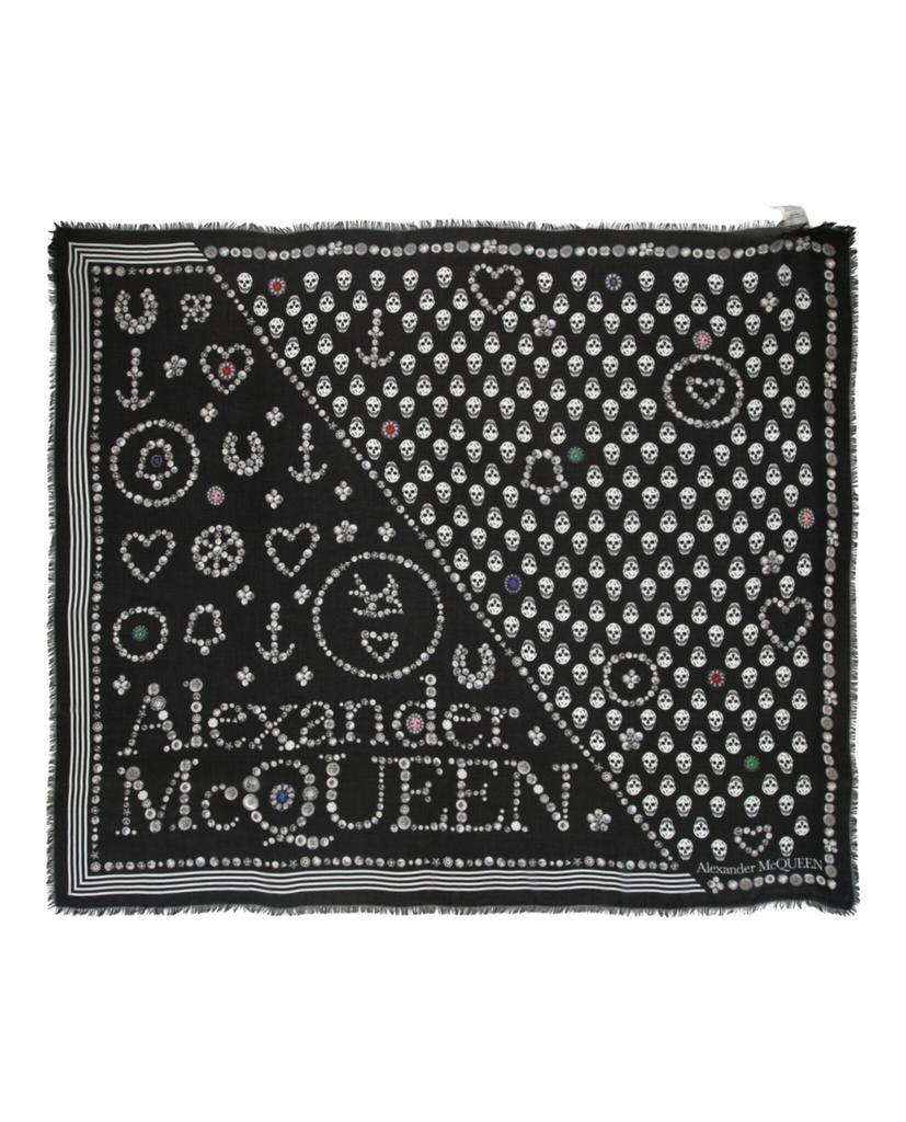 商品Alexander McQueen|Skull Logo Motif Scarf,价格¥1083,第1张图片