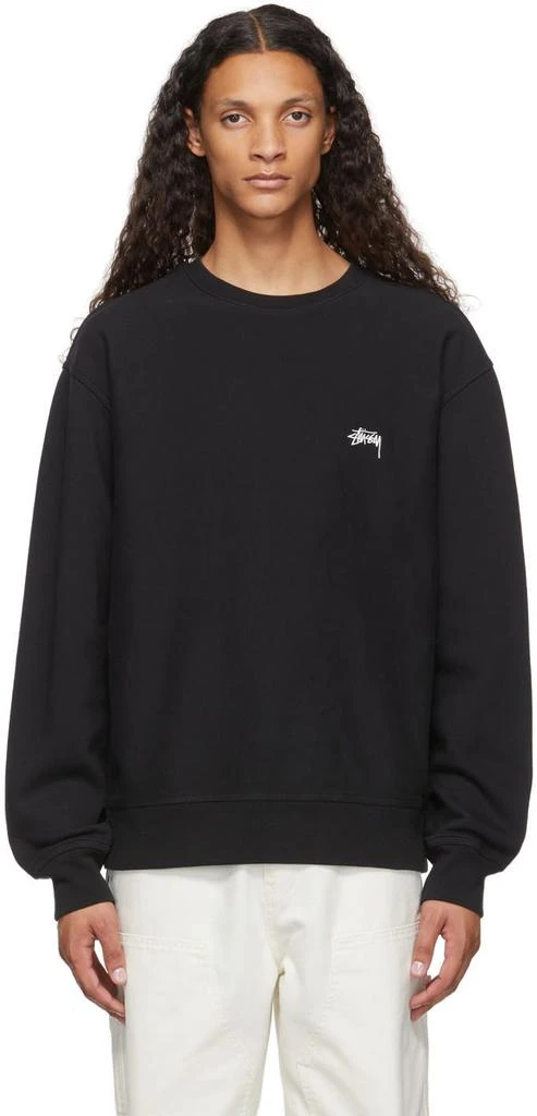 商品STUSSY|Black Overdyed Stock Logo Sweatshirt,价格¥539,第1张图片