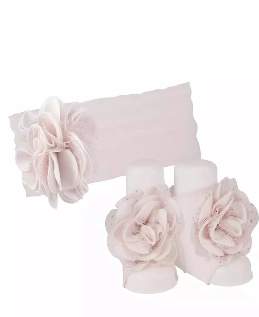 商品Baby Deer|Baby Girls Cotton Headband with Matching Peep Toe Socks,价格¥281,第1张图片