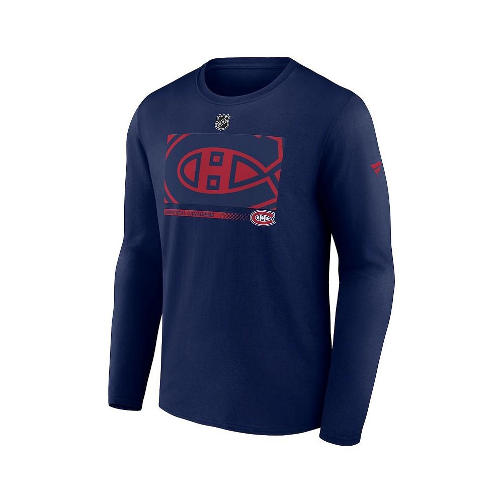 Men's Branded Navy Montreal Canadiens Authentic Pro Core Collection Secondary Long Sleeve T-Shirt商品第3张图片规格展示