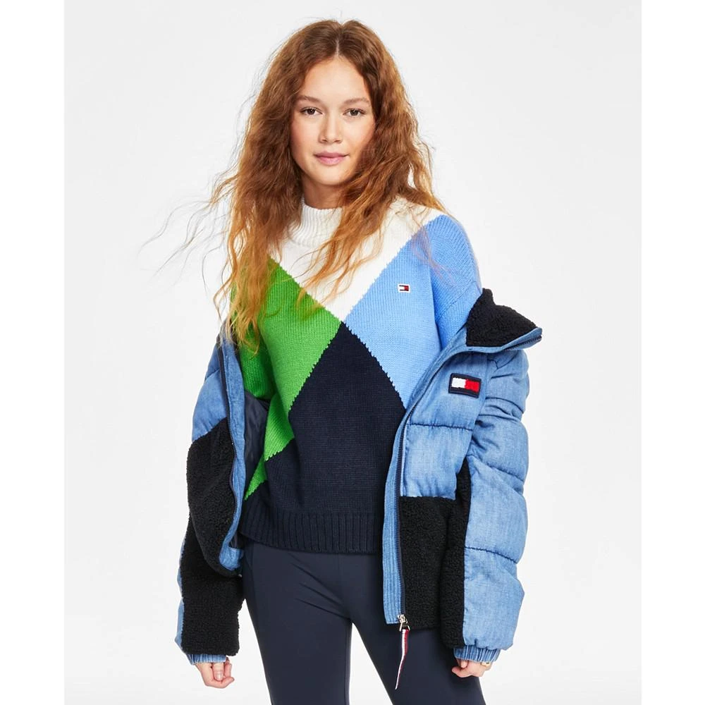 商品Tommy Hilfiger|Women's Denim & Sherpa Puffer Jacket,价格¥989,第3张图片详细描述