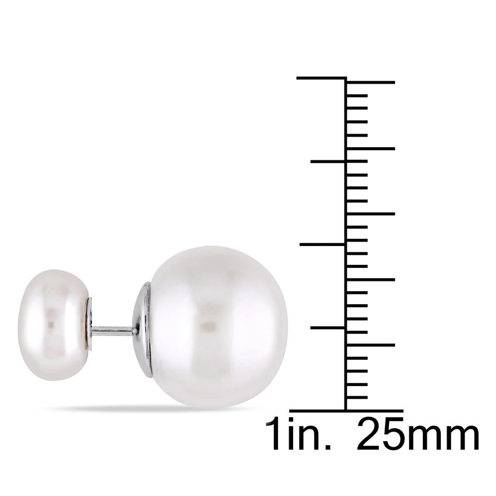 商品Mimi & Max|Mimi & Max 8-8.5mm and 12.5-13mm White Cultured Freshwater Pearl Tribal Earrings in Sterling Silver,价格¥351,第3张图片详细描述