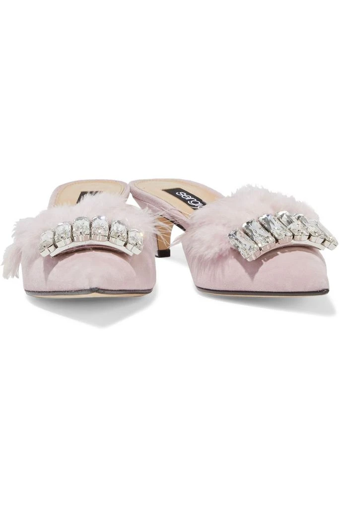 商品Sergio Rossi|sr1 embellished suede mules,价格¥1452,第2张图片详细描述