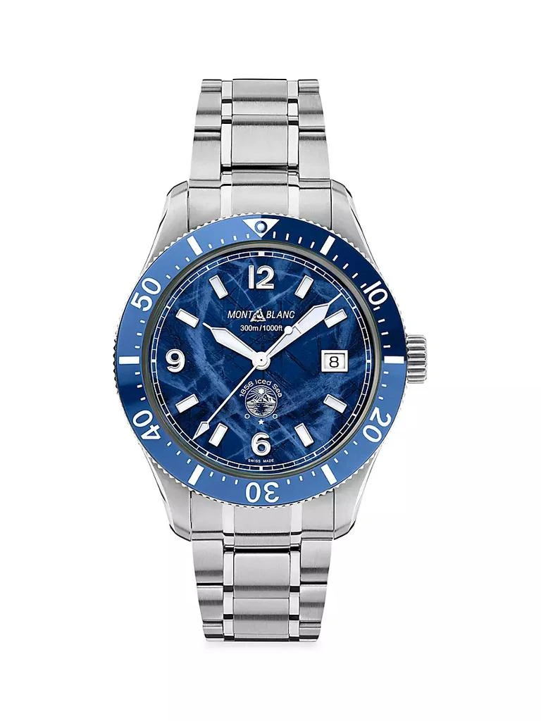 商品MontBlanc|1858 Iced Sea Stainless Steel &amp; Ceramic Bracelet Watch,价格¥25218,第1张图片