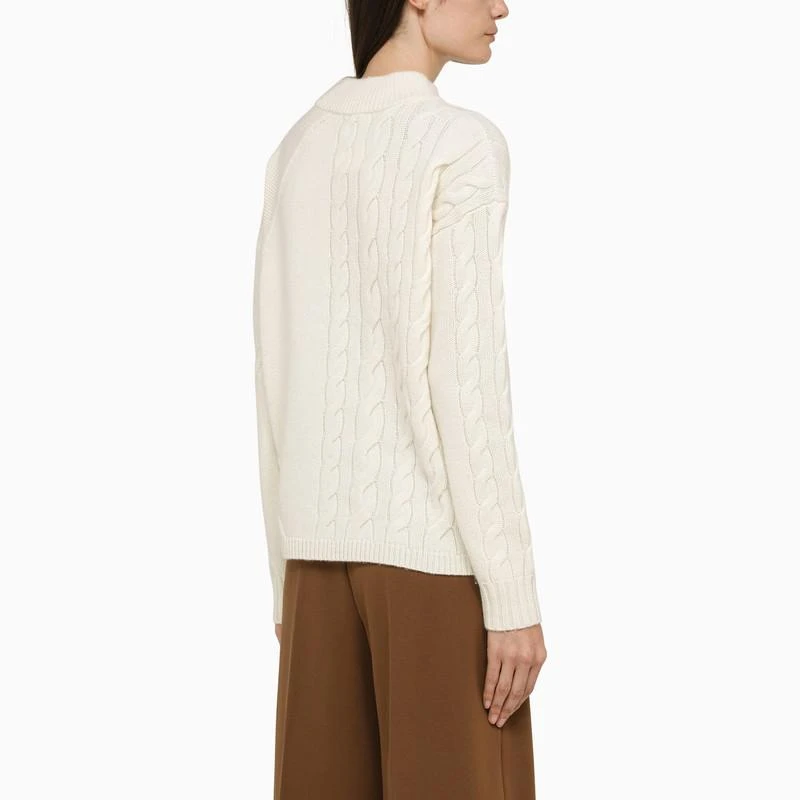 商品Max Mara|Ivory wool and cashmere cable knit sweater,价格¥1485,第3张图片详细描述