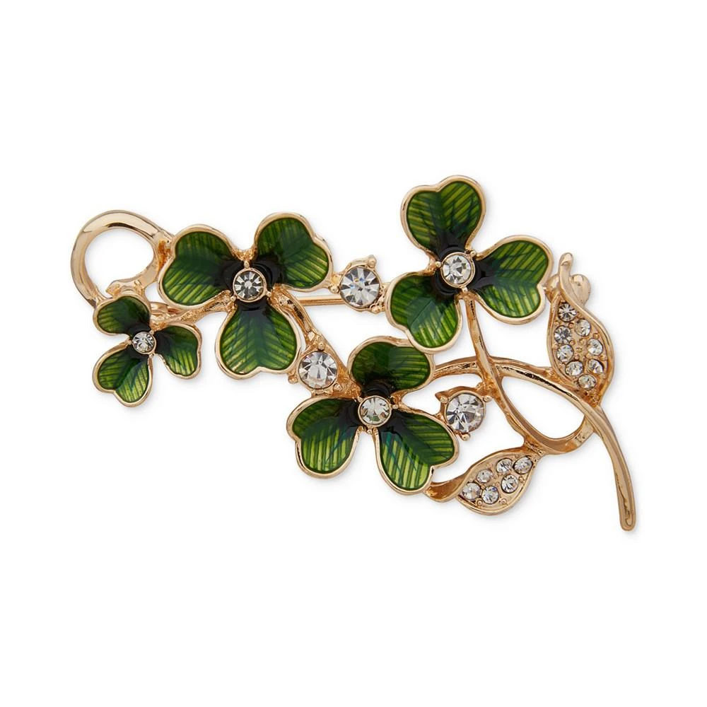 商品Anne Klein|Gold-Tone Multi Crystal Flower Branch Pin,价格¥105,第1张图片