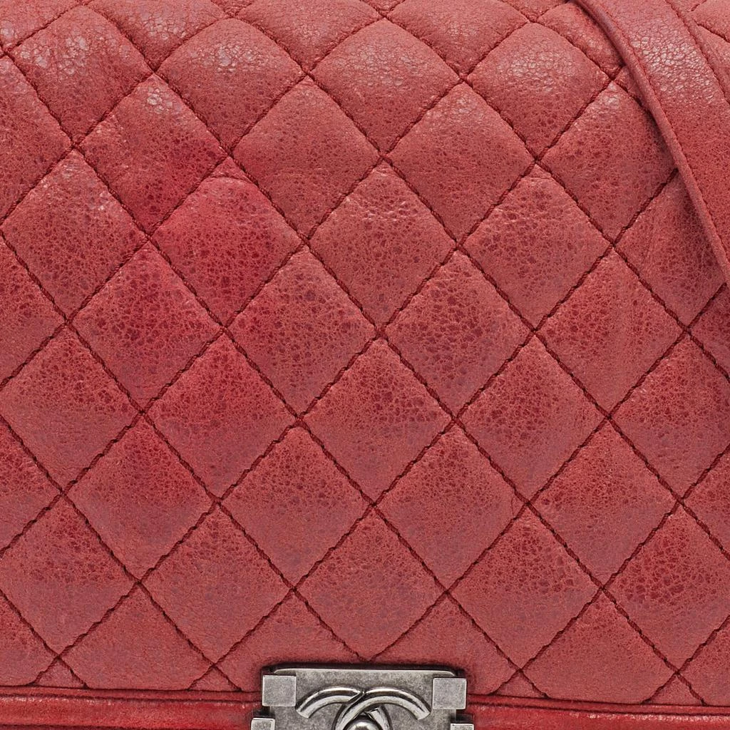商品[二手商品] Chanel|Chanel Burnt Red Quilted Suede Large Boy Flap Bag,价格¥18853,第5张图片详细描述