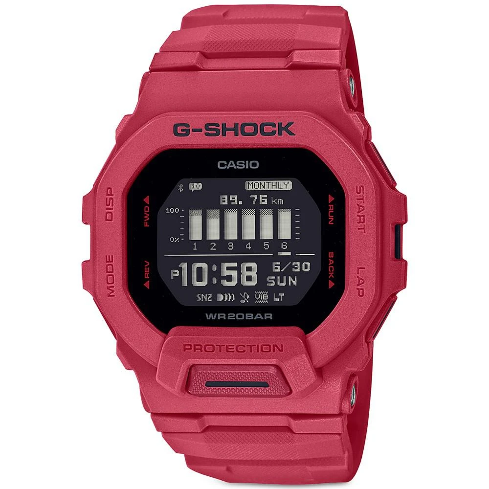 商品G-Shock|Men's Digital Red Resin Strap Watch 46mm,价格¥1121,第1张图片