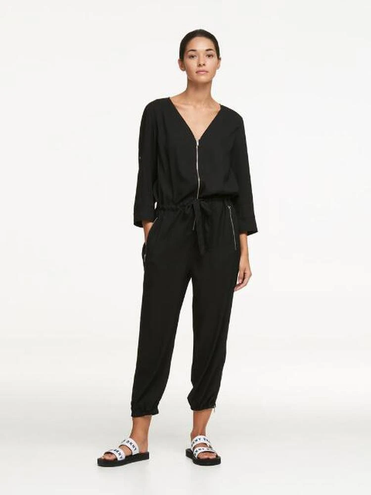 商品DKNY|V-Neck Jumpsuit With Drawstring Waist,价格¥744,第2张图片详细描述