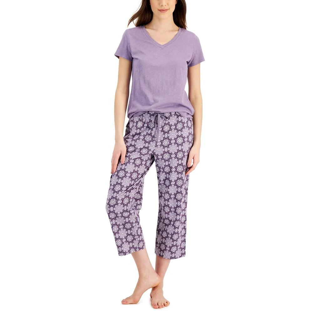 商品Charter Club|Women's Printed Cotton Capri Pajama Pants, Created for Macy's,价格¥194,第3张图片详细描述