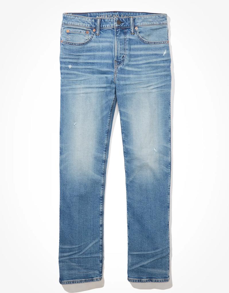 AE AirFlex+ Distressed Relaxed Straight Jean商品第4张图片规格展示