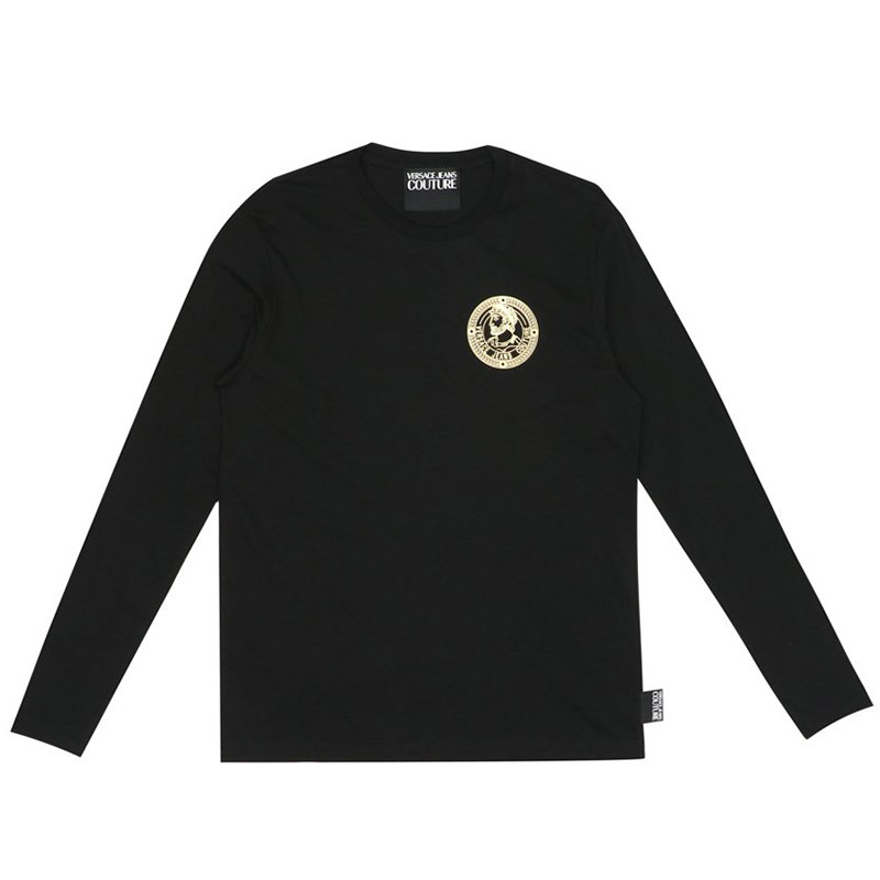 商品Versace|VERSACE JEANS 男士黑色T恤 B3GUA7TZ-30212-899,价格¥654,第1张图片