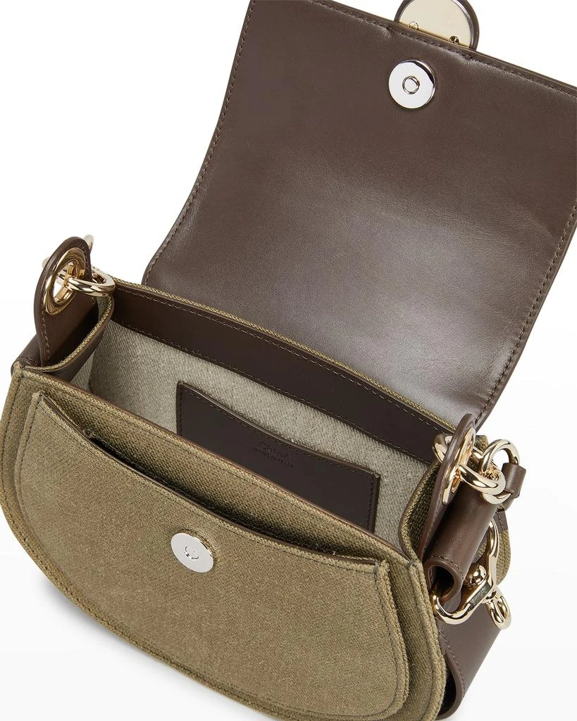 商品Chloé|Tess Small Linen & Leather Saddle Crossbody Bag,价格¥13851,第3张图片详细描述