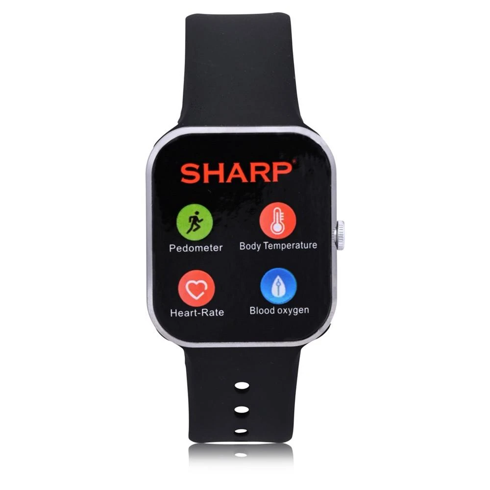 商品SHARP|Unisex Black Silicone Smart Watch 38mm,价格¥281,第1张图片