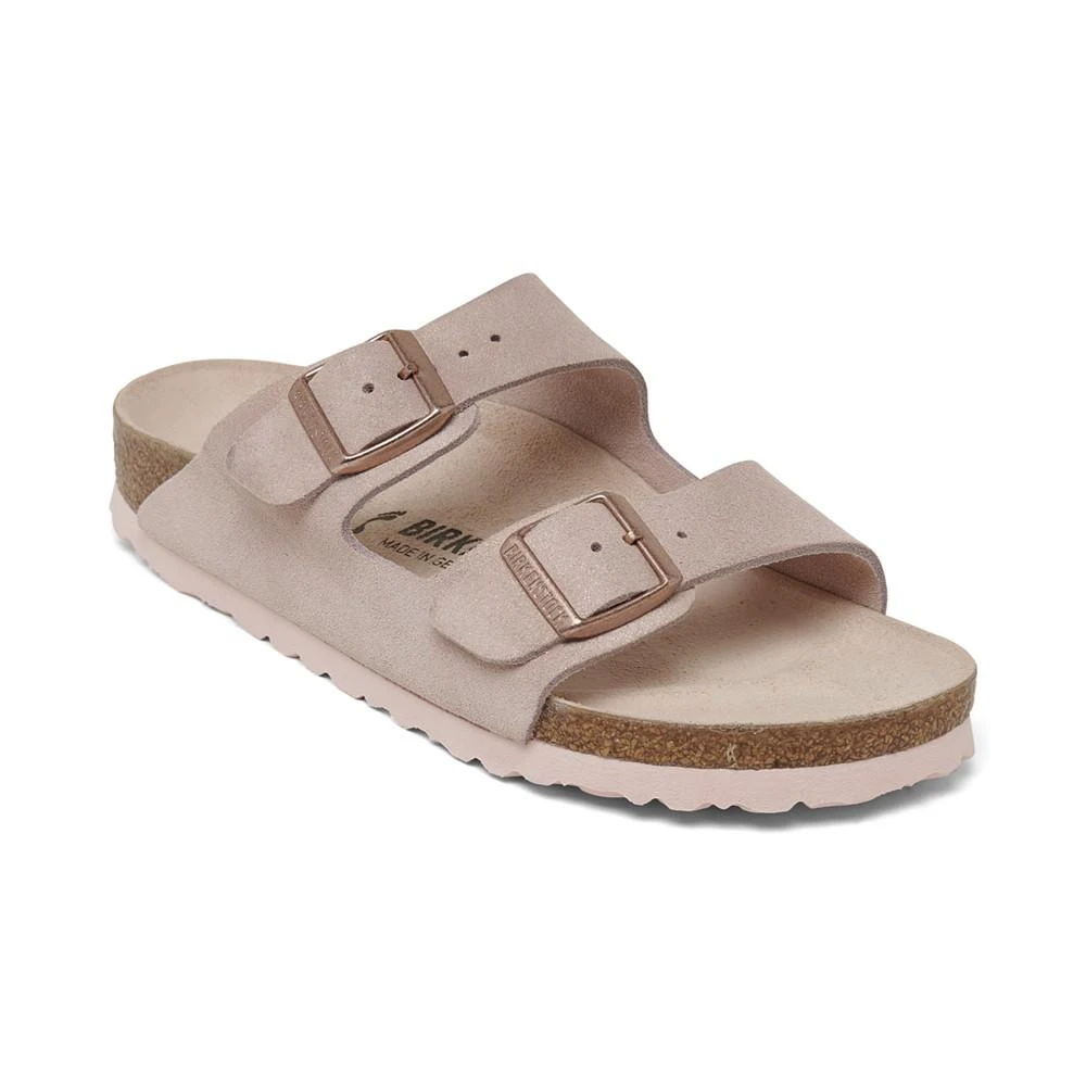 商品Birkenstock|Women's Arizona Natural Leather Metallic Sandals from Finish Line,价格¥972,第1张图片