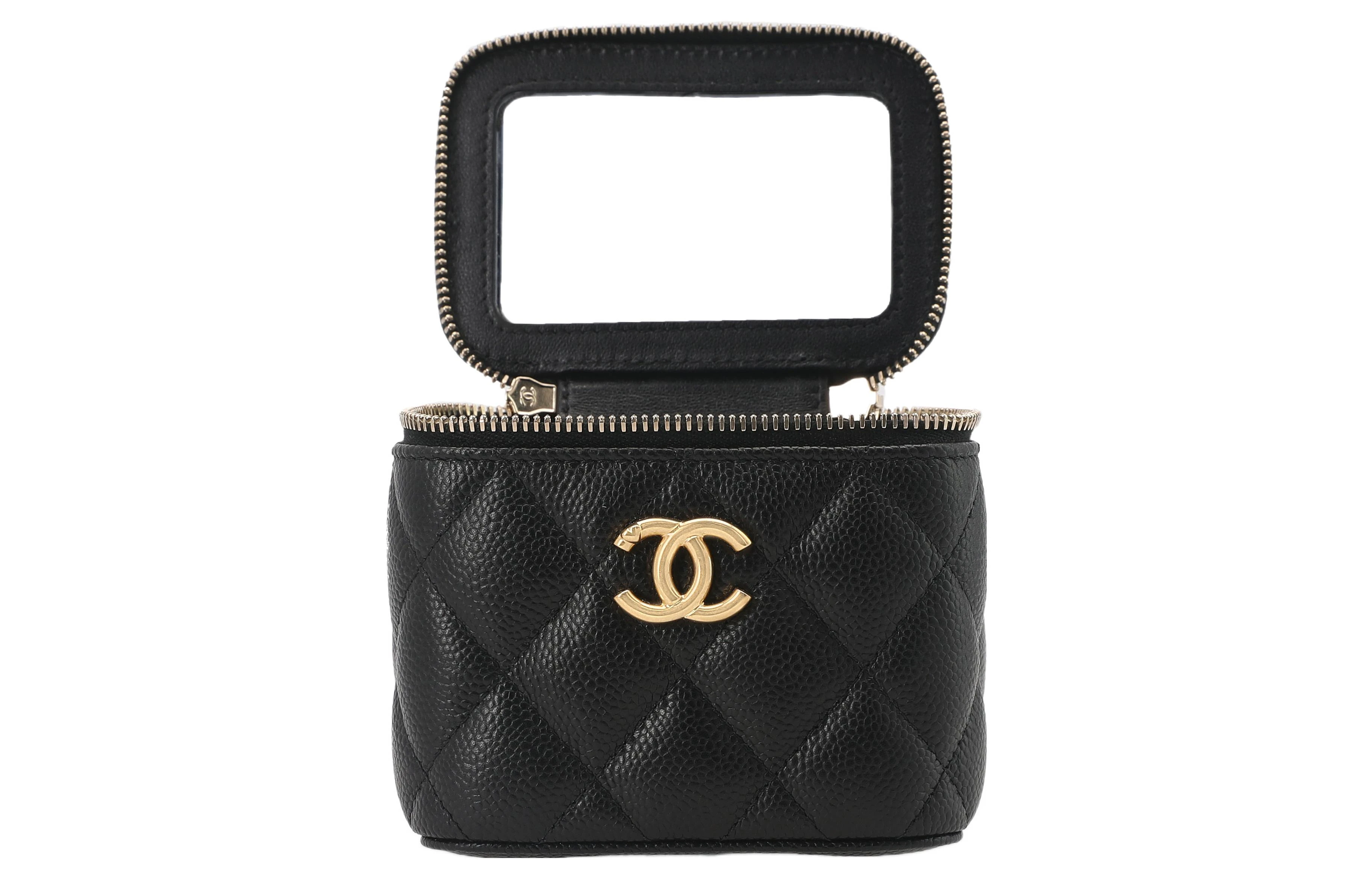 商品[国内直发] Chanel|香奈儿 23P/24P春夏系列 肩带可调节颗粒压花 牛皮 爱心金球盒子包方盒子斜挎包 小号 女款 黑色,价格¥27312,第6张图片详细描述