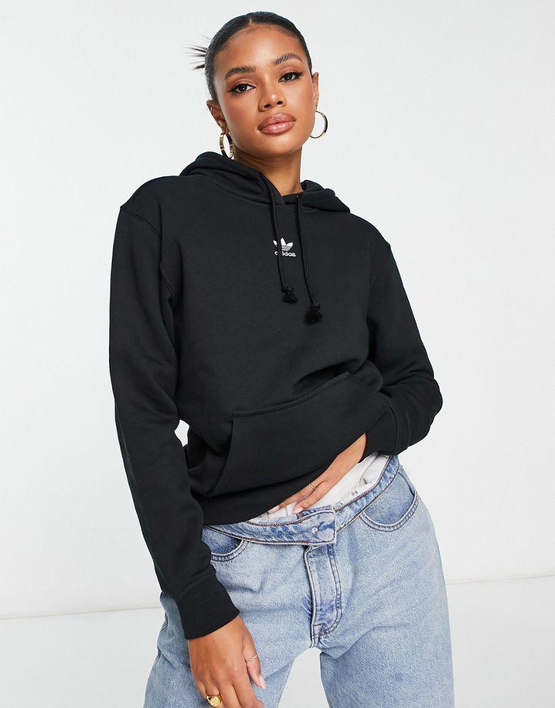 adidas Originals Essentials fleece hoodie in black商品第1张图片规格展示