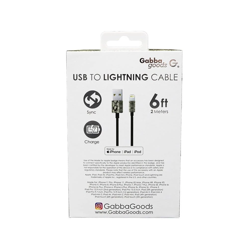 商品Gabba Goods|Metallic Tip Lightning to USB Cable, 6',价格¥187,第5张图片详细描述