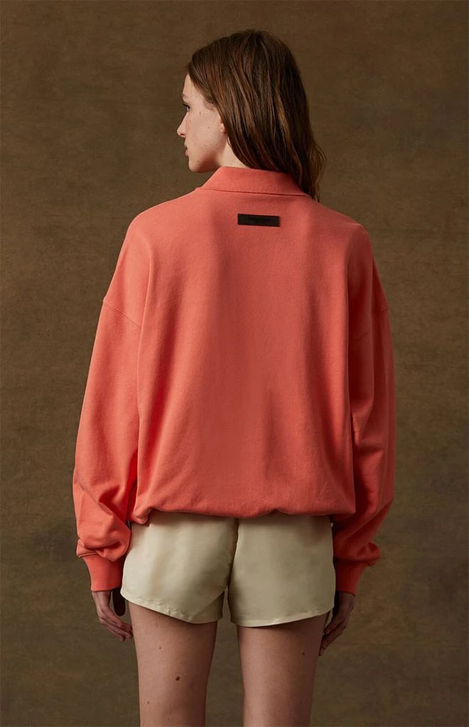 商品Essentials|Women's Coral Long Sleeve Polo Sweatshirt,价格¥627,第4张图片详细描述