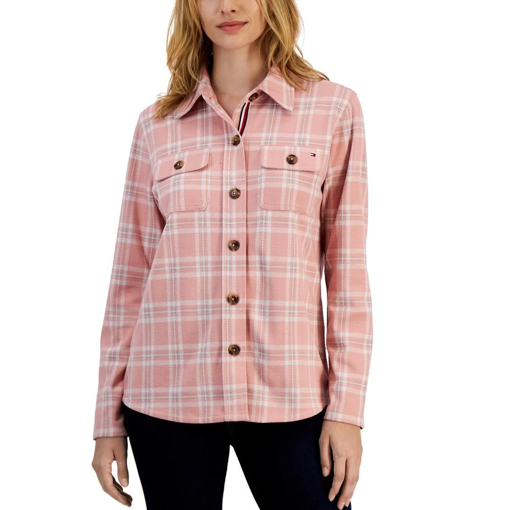 商品Tommy Hilfiger|Women's Collared Plaid Shirt Jacket,价格¥731,第1张图片详细描述