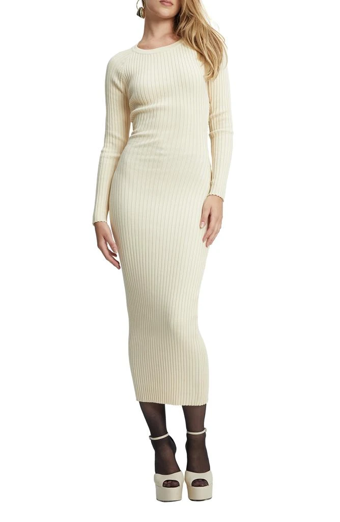 商品Bardot|Vigo Rib Twist Back Cutout Long Sleeve Midi Sweater Dress,价格¥245,第1张图片