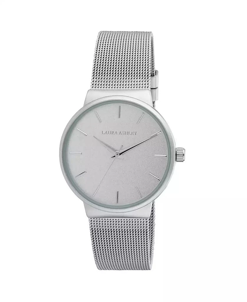 商品Laura Ashley|Ladies' Silver Minimalist Mesh Band Watch,价格¥257,第1张图片