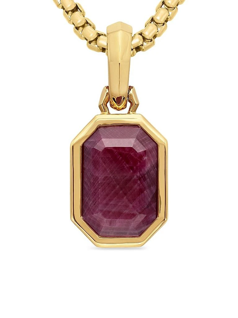 商品David Yurman|Emerald Cut Amulet in 18K Yellow Gold with Indian Ruby, 16MM,价格¥11462,第5张图片详细描述