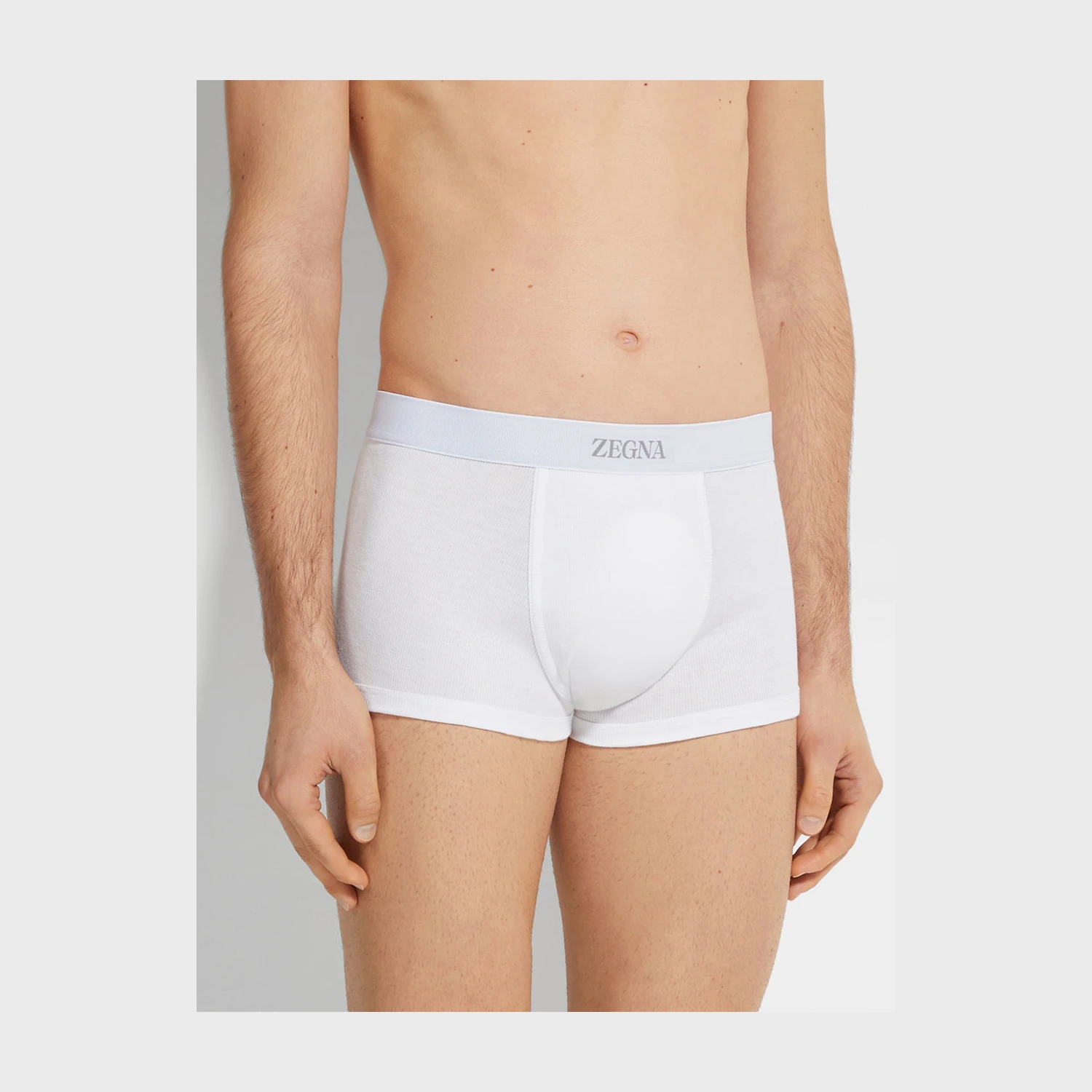 【预售】 杰尼亚 25春夏 男士 内裤 White Cotton Blend Trunk N3LC6-172-105 商品