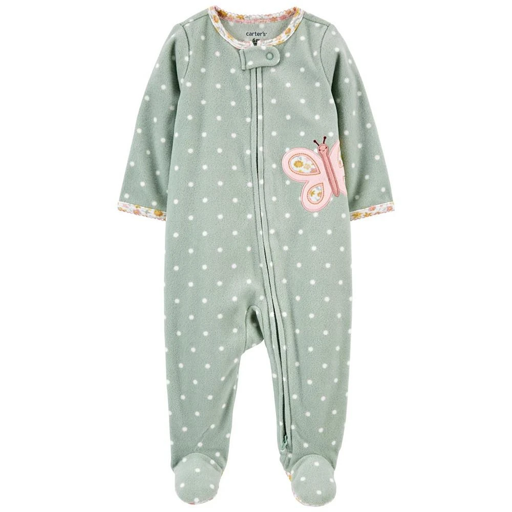 商品Carter's|Baby Girls 2 Way Zip Fleece Sleep and Play,价格¥75,第1张图片