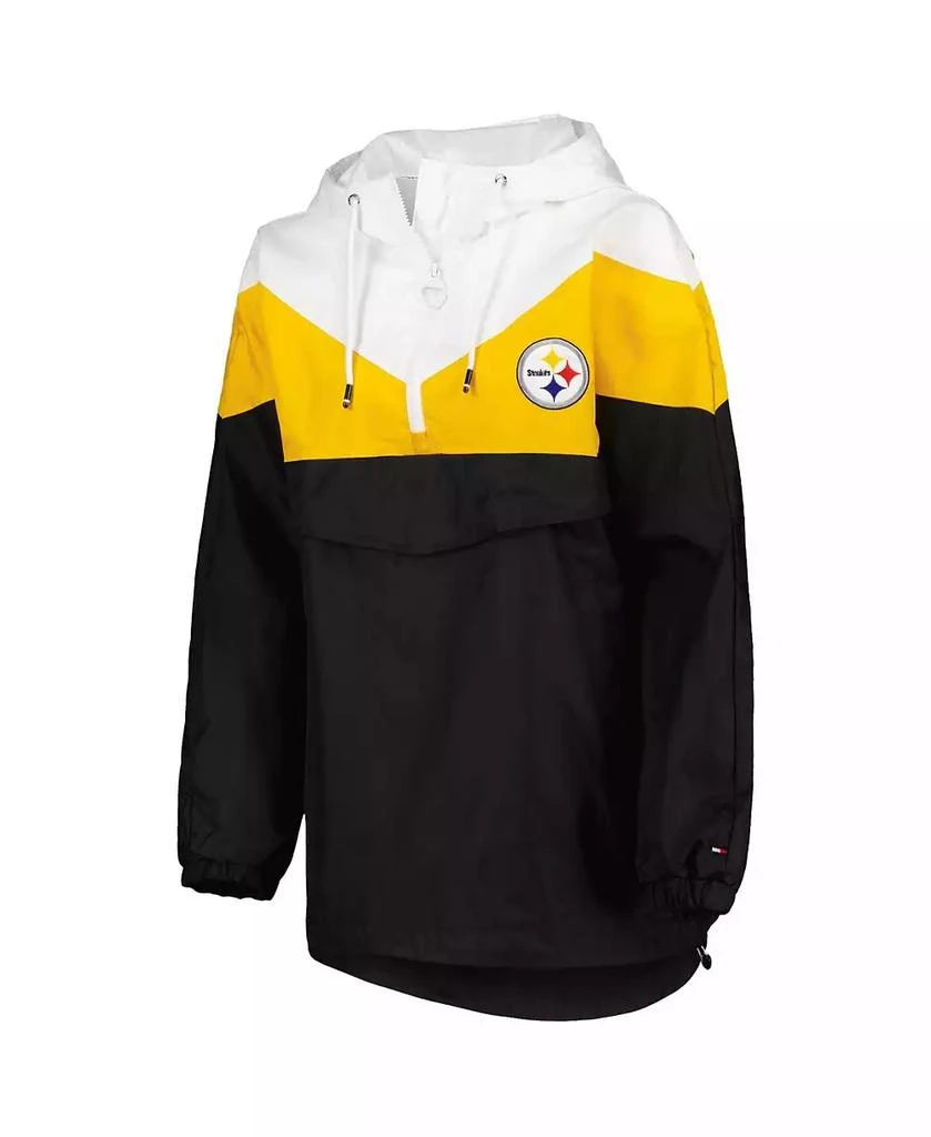 商品Tommy Hilfiger|Women's White, Gold Pittsburgh Steelers Staci Half-Zip Hoodie Windbreaker Jacket,价格¥725,第2张图片详细描述