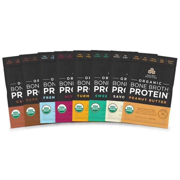 商品Ancient Nutrition|8种口味有机骨汤蛋白粉 (随身装),价格¥158,第1张图片