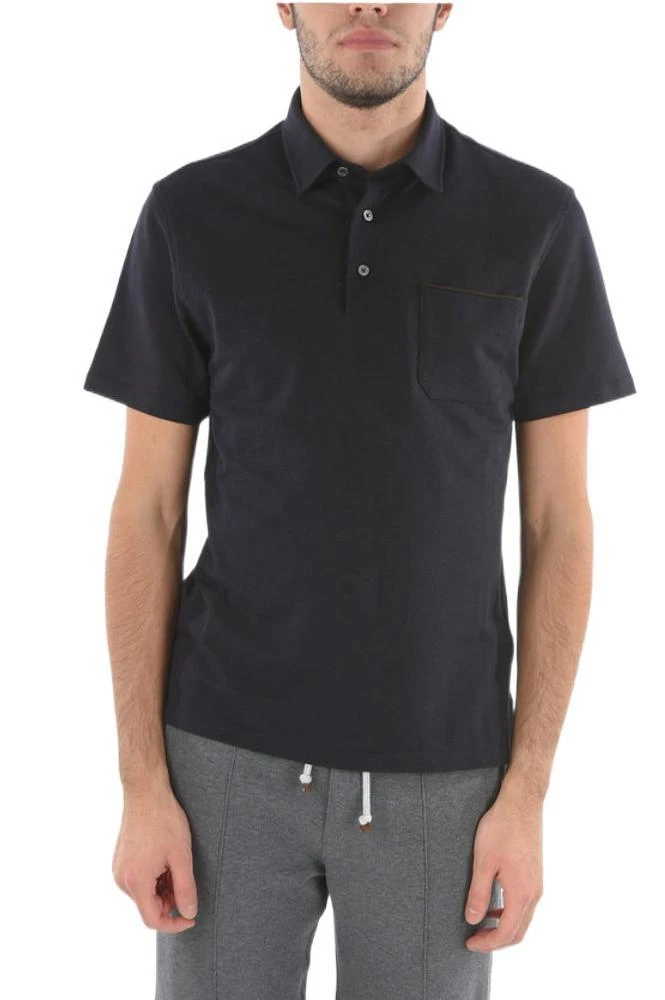 商品Zegna|Ermenegildo Zegna Mens Light Blue Polo Shirt,价格¥2415,第1张图片