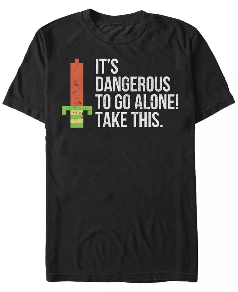 商品Nintendo|Nintendo Men's Legend of Zelda It's Dangerous Take This Pixelated Sword Short Sleeve T-Shirt,价格¥184,第1张图片