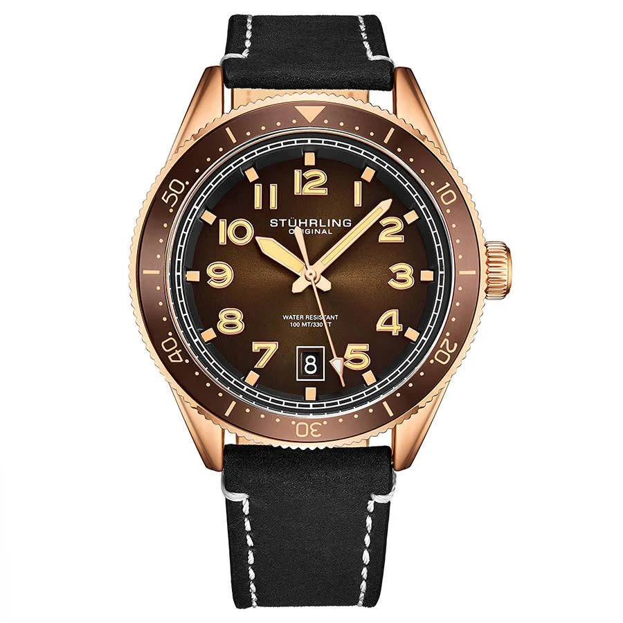 商品Stuhrling Original|Monaco Quartz Brown Dial Men's Watch M13664,价格¥633,第1张图片