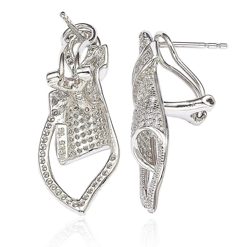 商品Suzy Levian|Suzy Levian Cubic Zirconia Sterling Silver Art Deco Pave Earrings,价格¥799,第2张图片详细描述