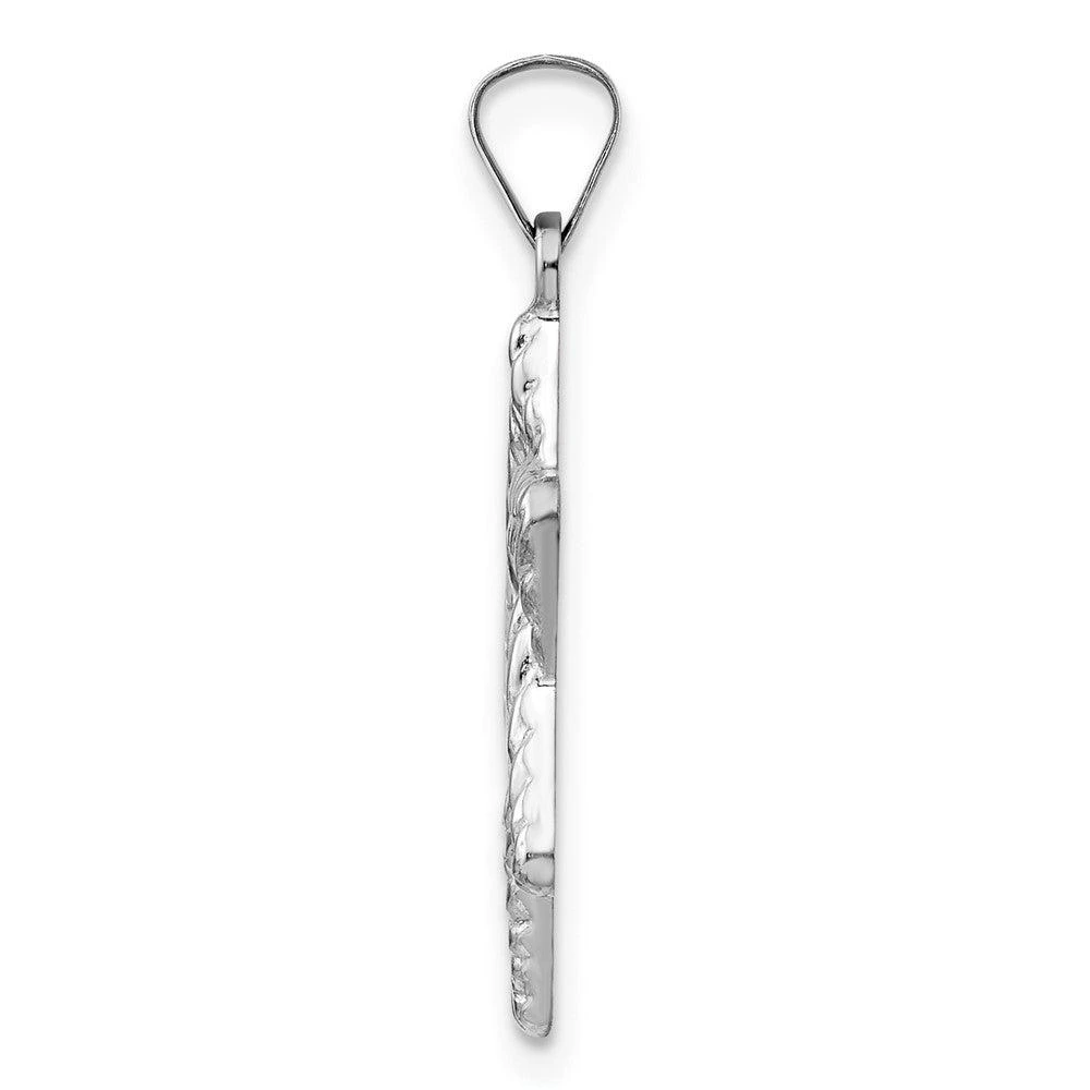 商品Diamond2Deal|14k White Gold Polished Textured Solid Star of David Pendant,价格¥2879,第2张图片详细描述