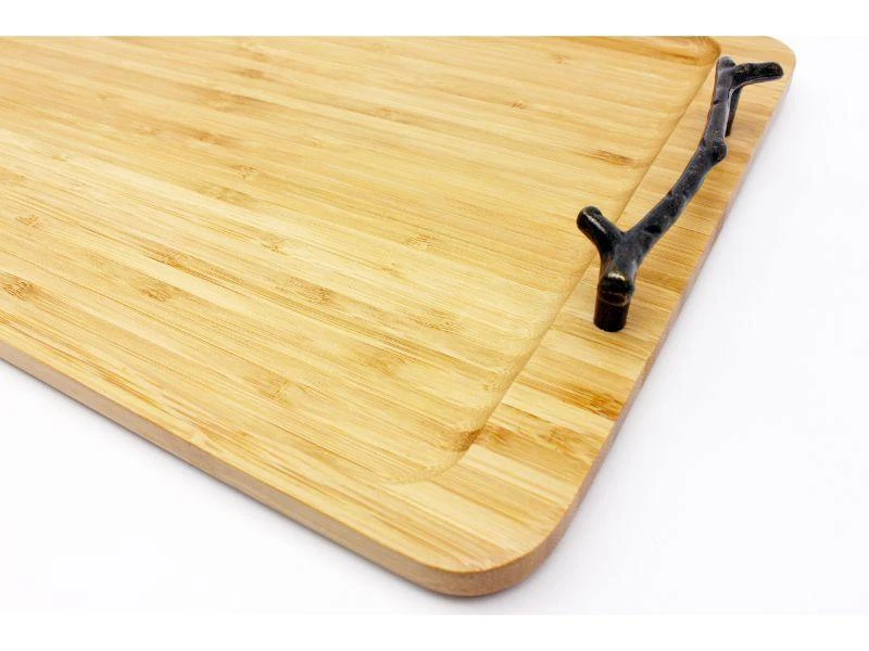 商品BergHOFF|Bamboo Tray with Wrought Iron Handles, 15.5",价格¥317,第1张图片