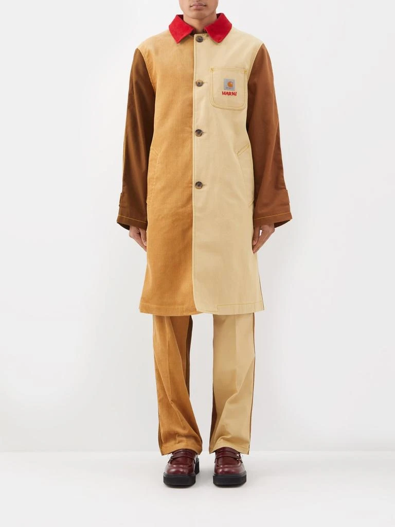 商品Marni|X Carhartt WIP Colour-blocked canvas-corduroy coat,价格¥2990,第1张图片