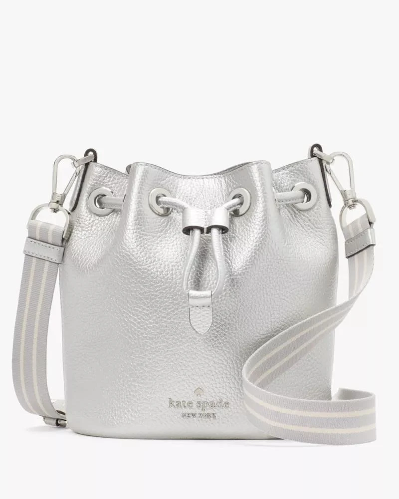 商品Kate Spade|Rosie Metallic Small Bucket Bag,价格¥855,第1张图片