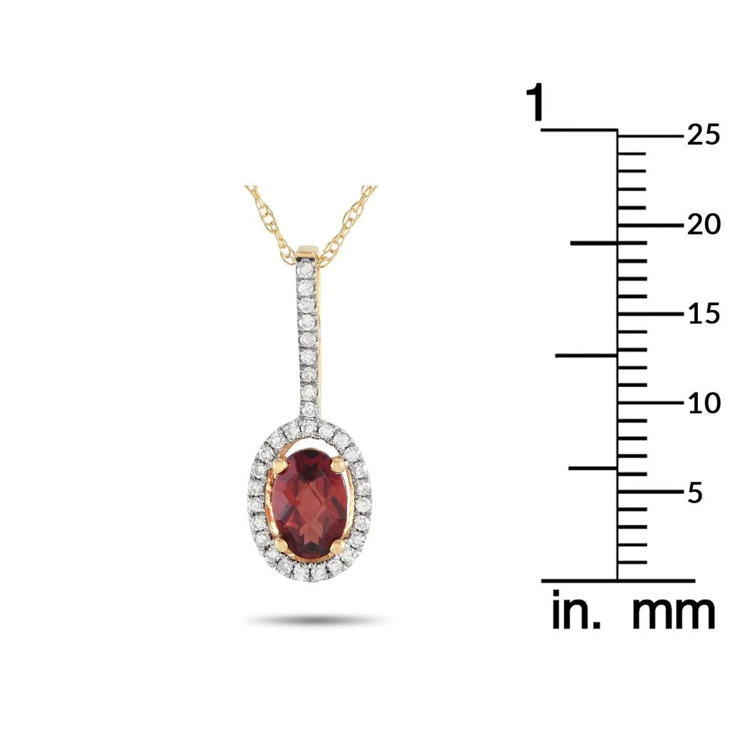 商品LB Exclusive|14K Yellow Gold 0.09ct Diamond and Garnet Pendant Necklace PD4-16077YGA,价格¥2206,第4张图片详细描述