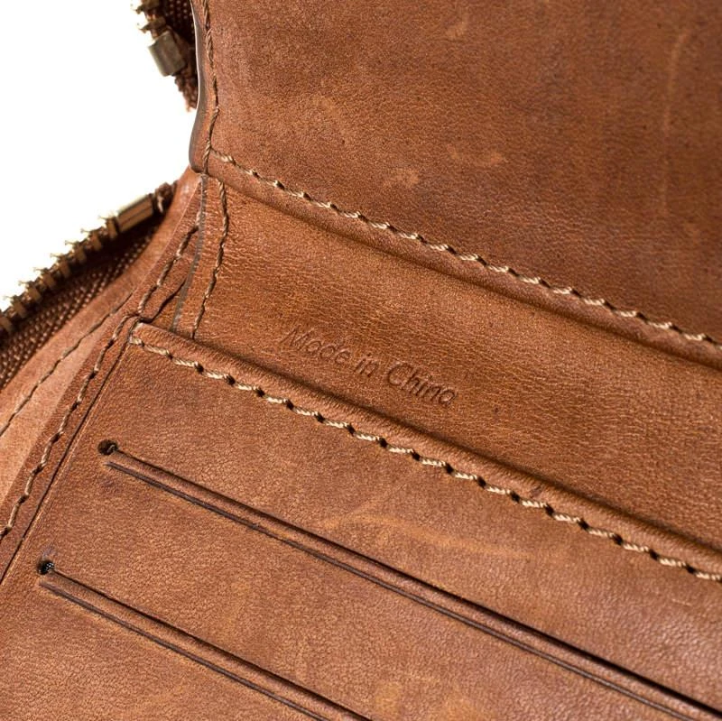 Celine Brown/Grey Canvas and Leather Macadam Compact Wallet 商品