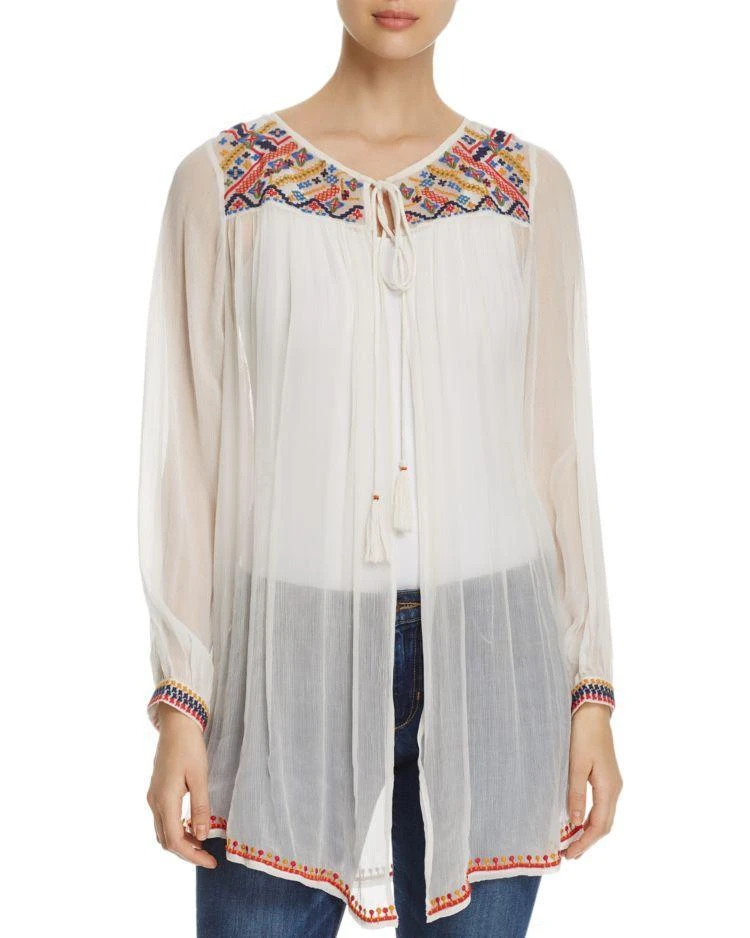 商品JACHS Girlfriend|Sheer Embroidered Top,价格¥413,第1张图片