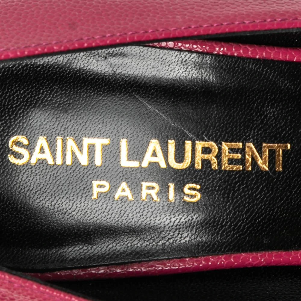 Saint Laurent Pink Leather Janis Pointed Toe Pumps Size 37 商品