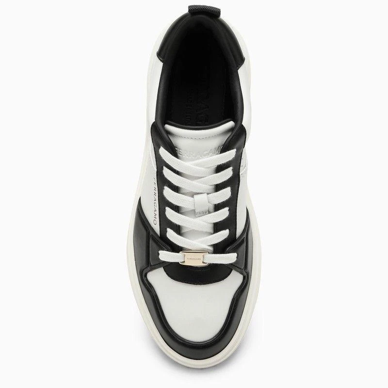 商品Salvatore Ferragamo|LOW BLACK/WHITE LEATHER TRAINER,价格¥2944,第3张图片详细描述