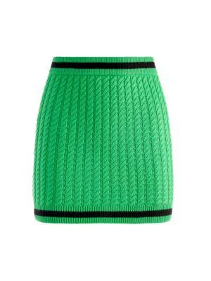 商品Alice + Olivia|Ingrid Cable Knit Wool Blend Mini Skirt,价格¥516,第4张图片详细描述