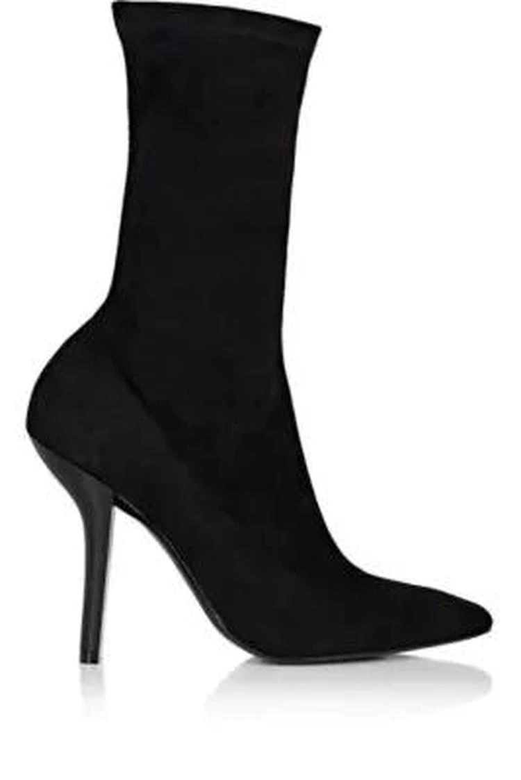 商品Stella McCartney|Sculpted-Heel Faux-Suede Ankle Boots,价格¥3414,第1张图片