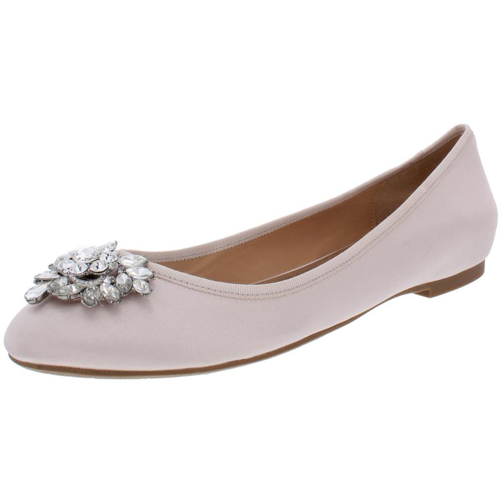 Badgley Mischka Womens Bianca Suede Embellished Ballet Flats商品第2张图片规格展示