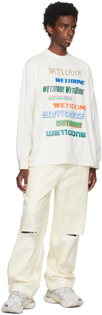 商品We11done|White Graphic Long Sleeve T-Shirt,价格¥862,第4张图片详细描述