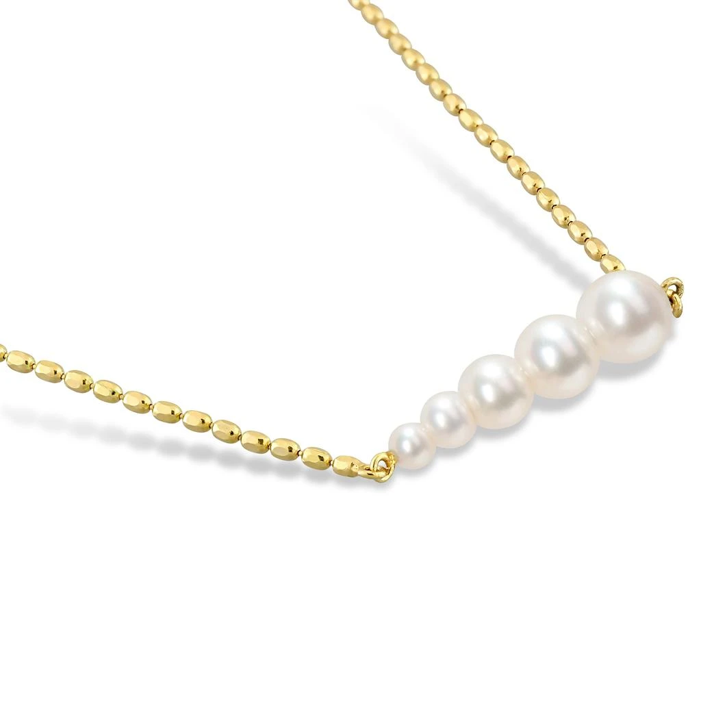 商品Mimi & Max|Cultured Freshwater Pearl Graduated Bar Necklace in Yellow Silver,价格¥534,第5张图片详细描述